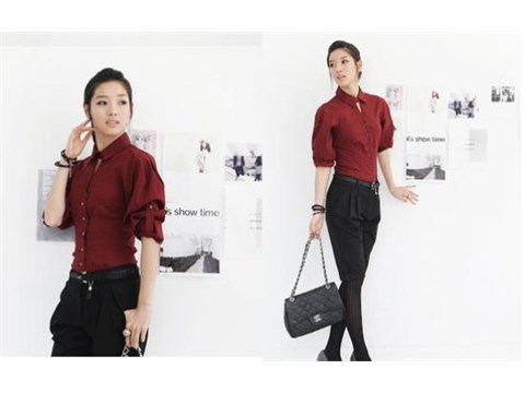 Thu phong cách với áo sơ mi tay bồng  
